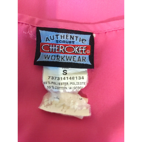 Vintage Cherokee Workwear Women's Scrub Top Size Small Pink Round Neck... - Picture 3 of 5